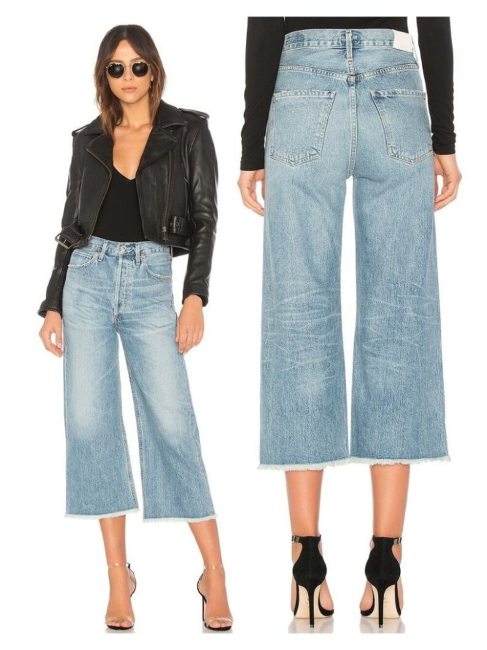 CITIZENS OF HUMANITY Emma High Rise Wide Leg Crop Size 25 Stax